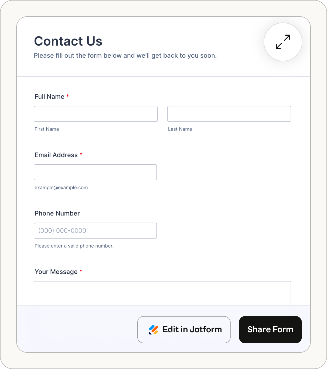 Jotform screenshot