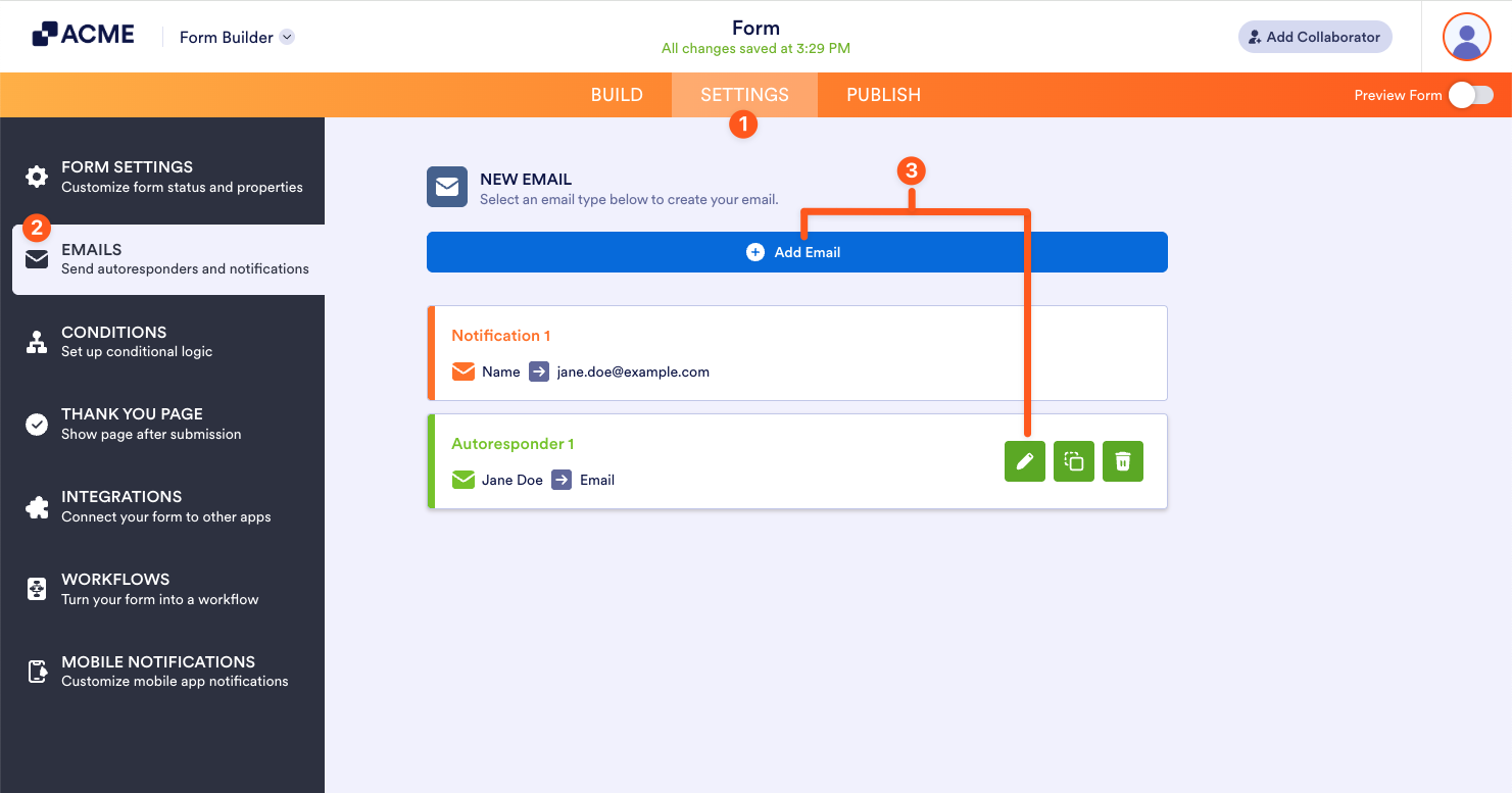 Setting up an Autoresponder Email Image-1