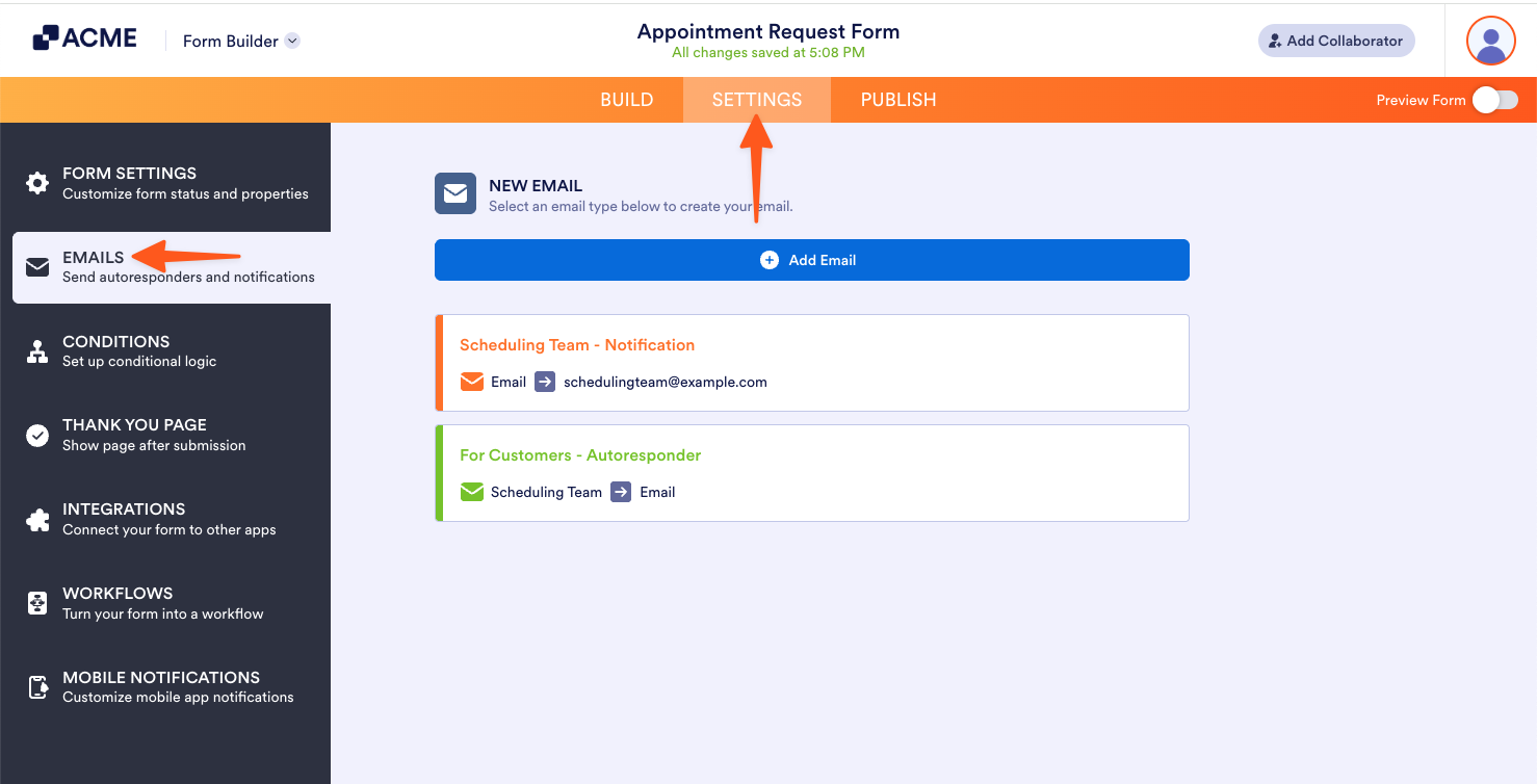 Explanation of Email Notification and Autoresponder Settings Image-1