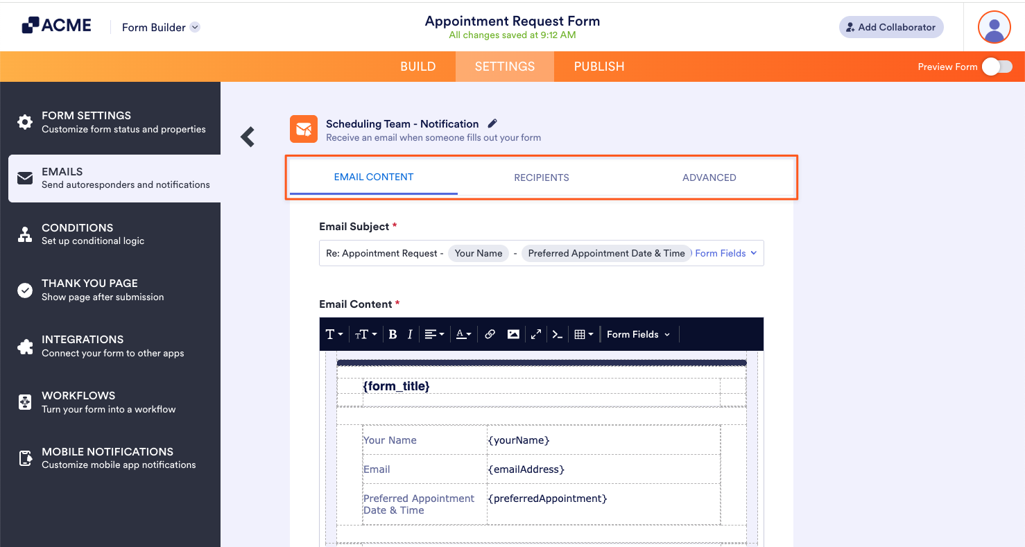 Explanation of Email Notification and Autoresponder Settings Image-3
