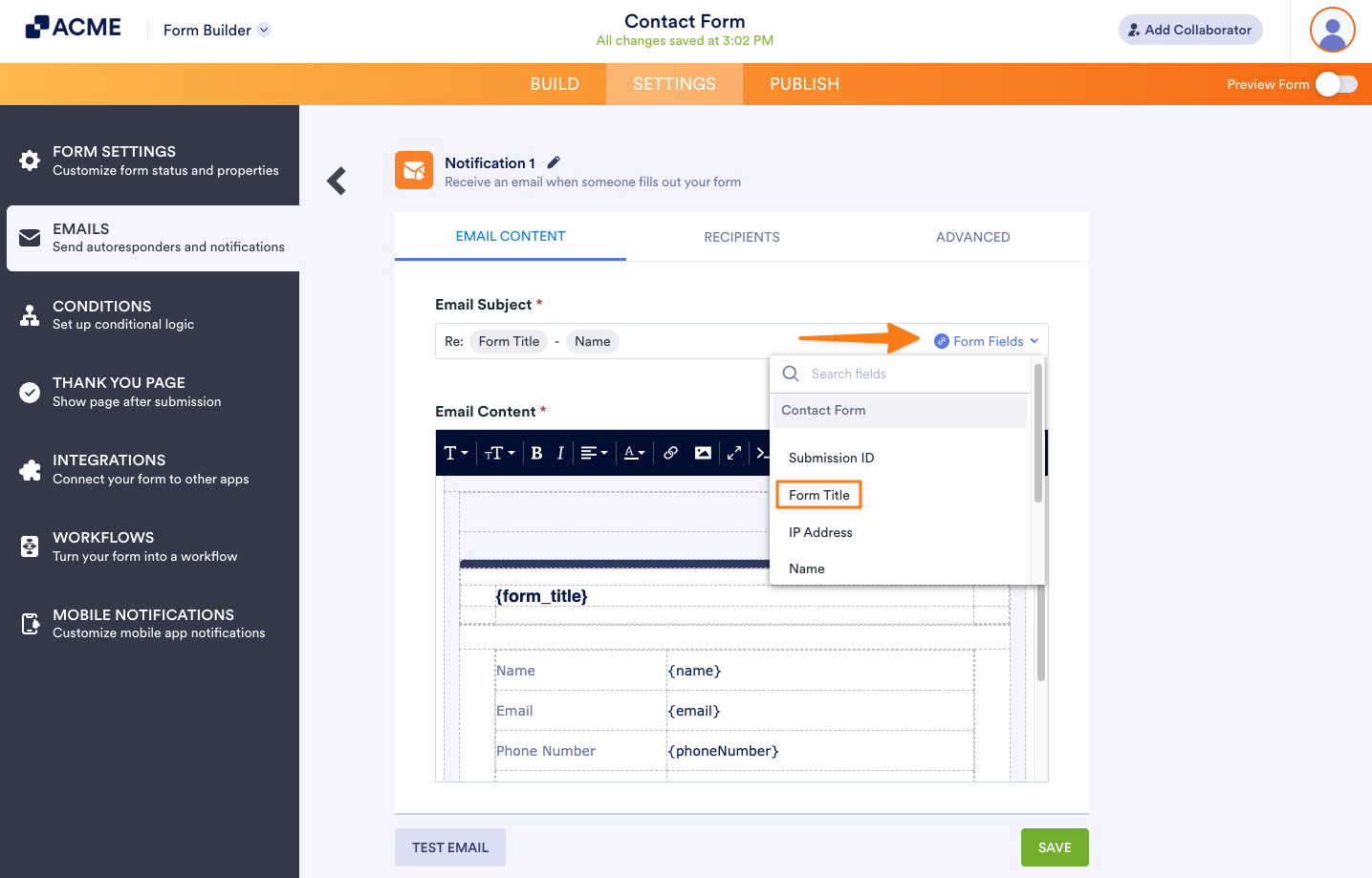How to Add the Form Title to the Notification Email Image-2