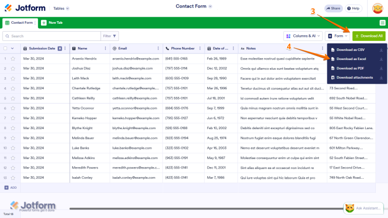 How to Export Your Form Data to Excel
