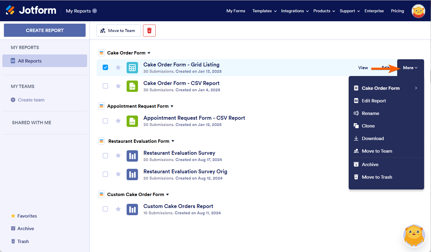 More Option of Grid Listings in Jotform
