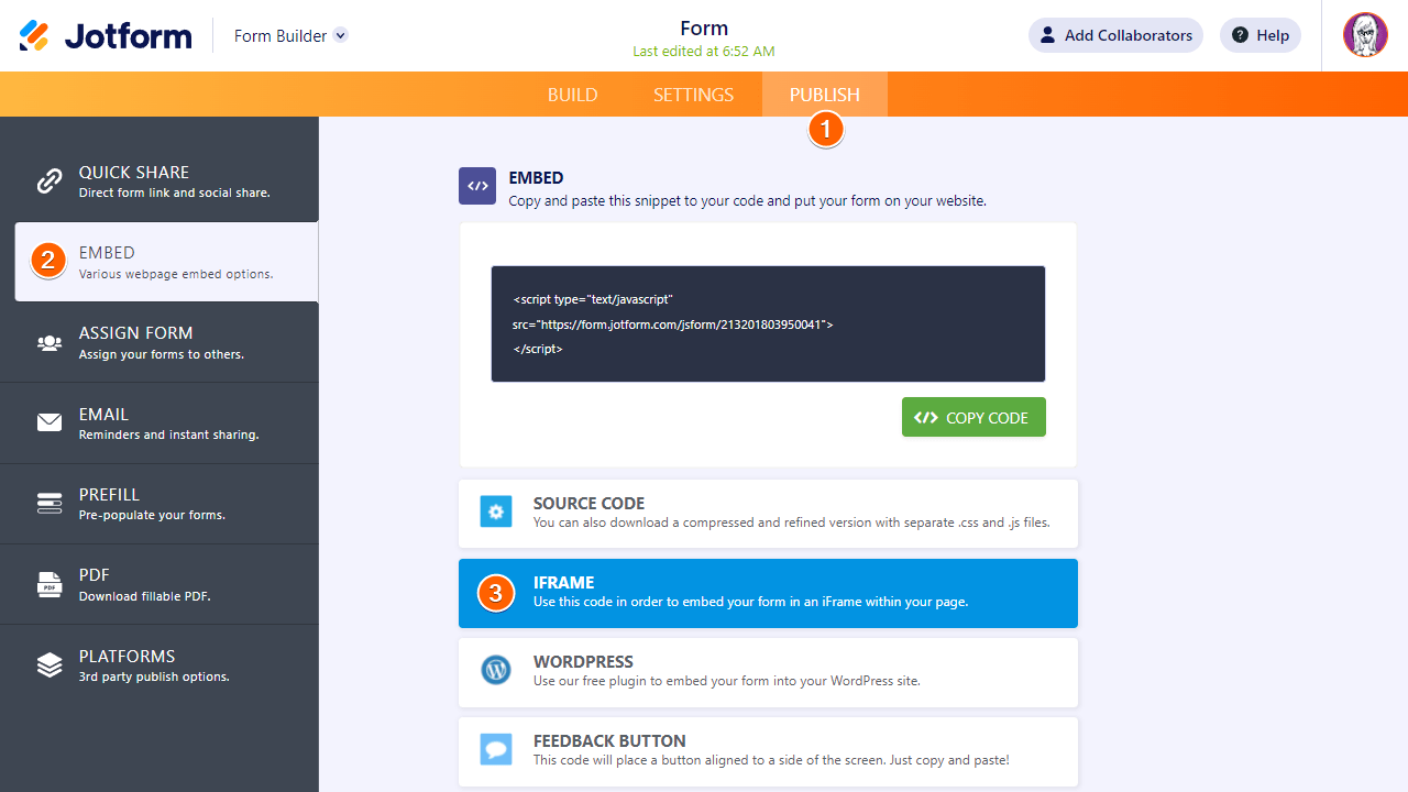 form builder publish iframe min Screenshot 10