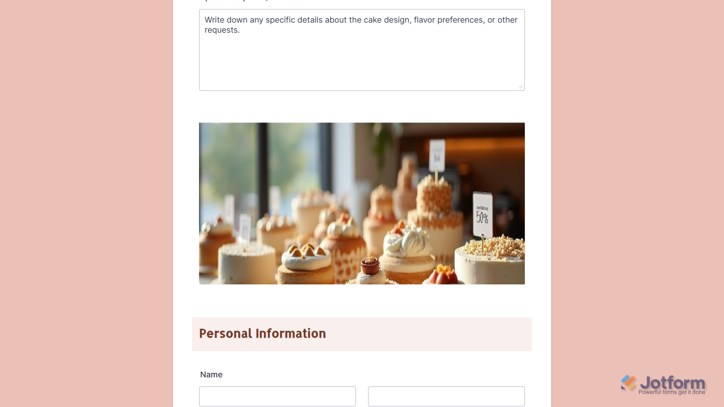 Image Gallery widget displayed on a Jotform Demo form