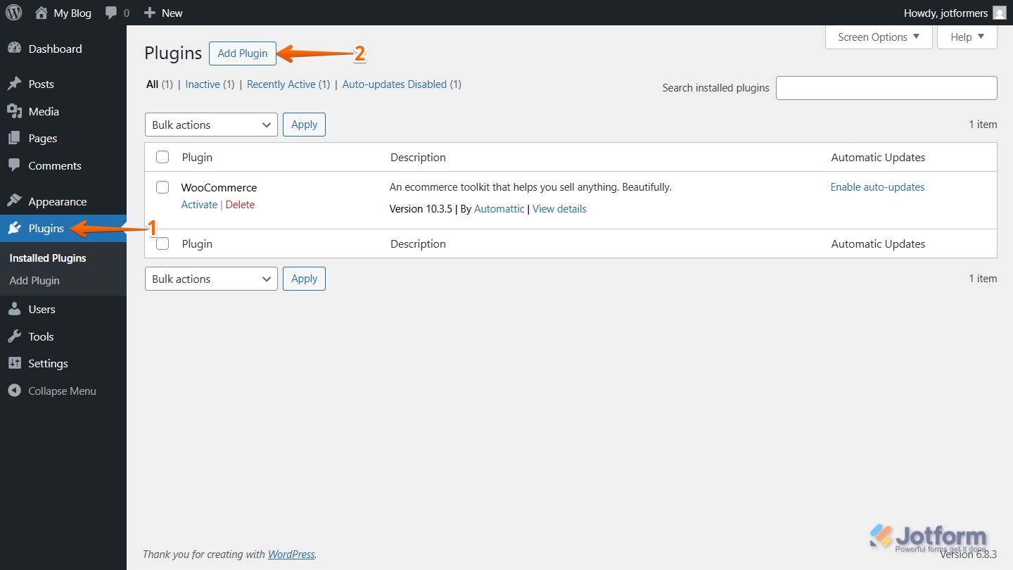 Add Plugin in WordPress dashboard