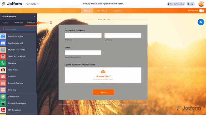 How to Add a Widget to Your Form
