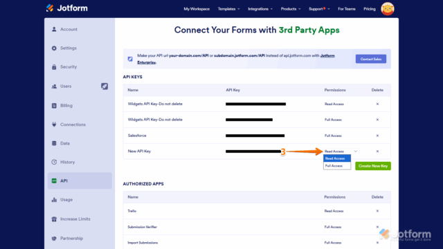 How to Create Jotform API Keys