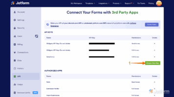 How to Create Jotform API Keys