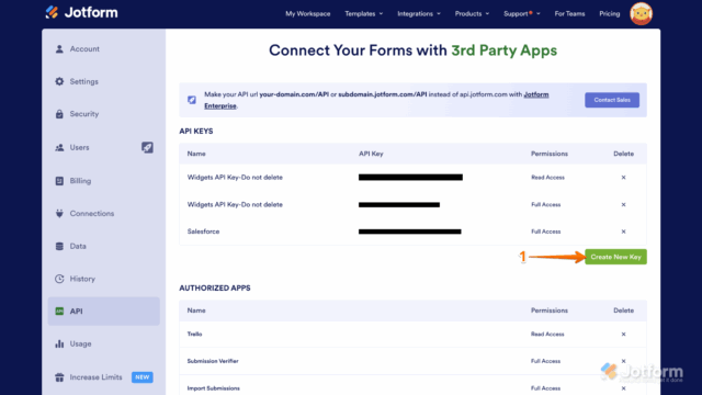 How to Create Jotform API Keys