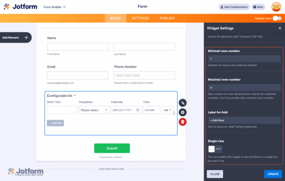 How to Set Up the Configurable List Widget
