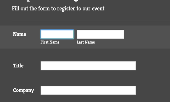 Image of a Form Field Highlighted with a subtle color