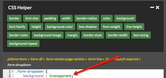 Jotform Advanced Designer CSS Helper Section