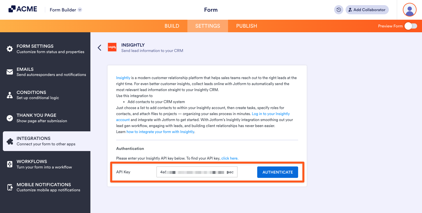 How to Integrate Your Form with Insightly CRM Image-3