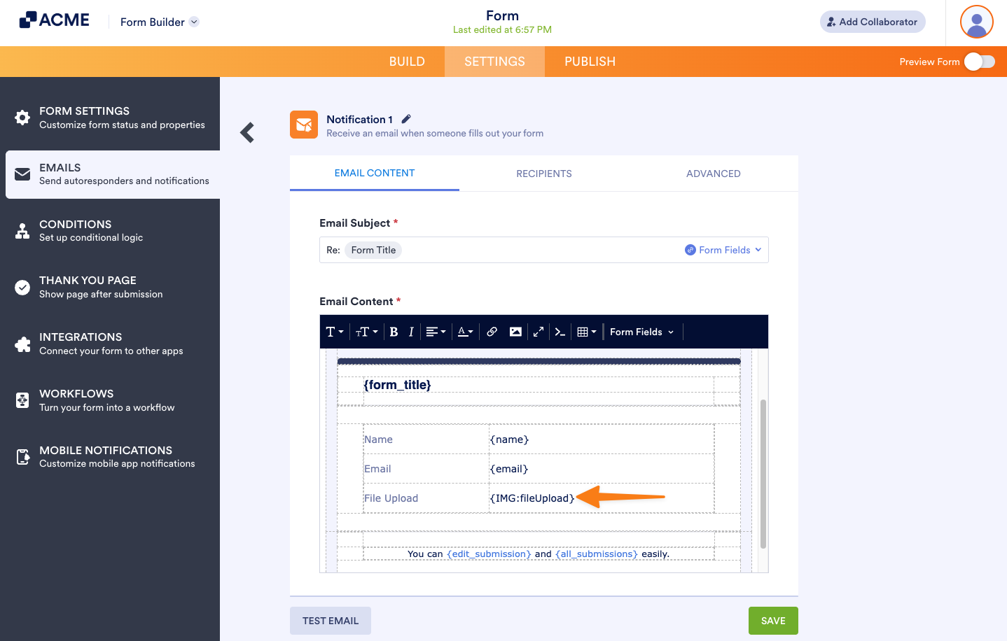 How to Display Uploaded Image in the Form Emails or Thank You Message Image-2