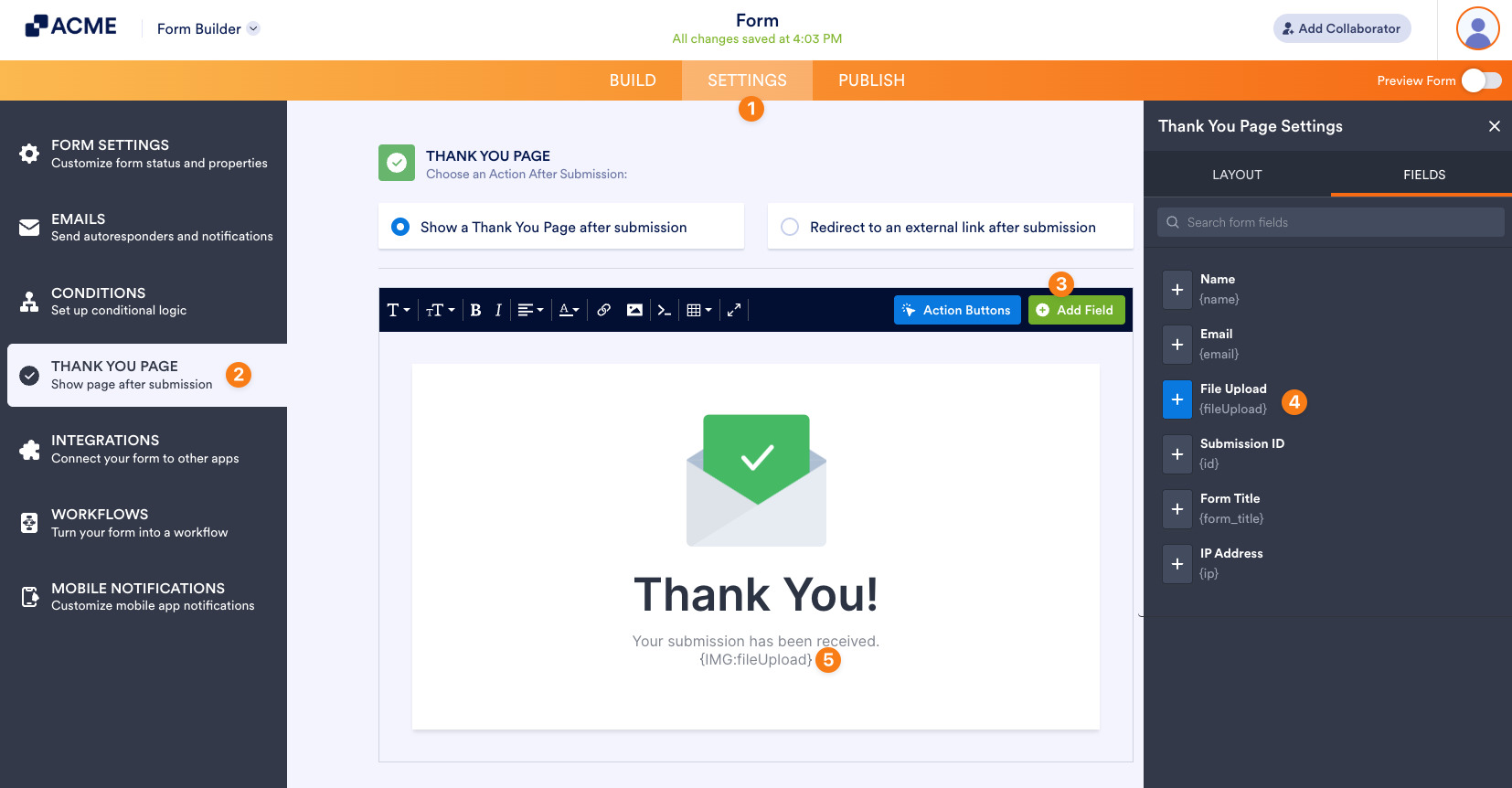 How to Display Uploaded Image in the Form Emails or Thank You Message Image-3