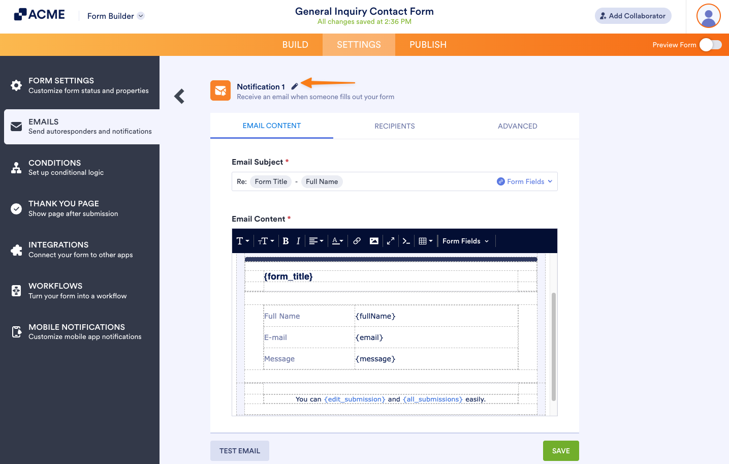 How to Edit the Email Template for Notifications and Autoresponders Image-4