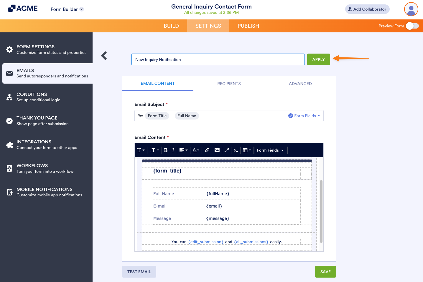 How to Edit the Email Template for Notifications and Autoresponders Image-5