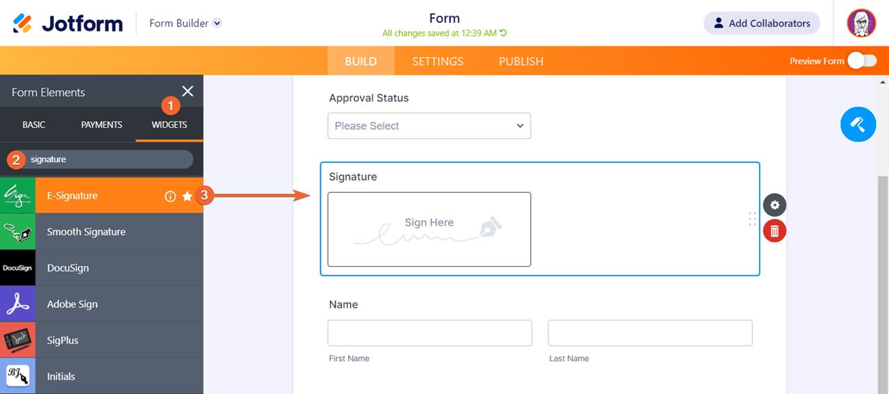 form builder approval signature widget Screenshot 43