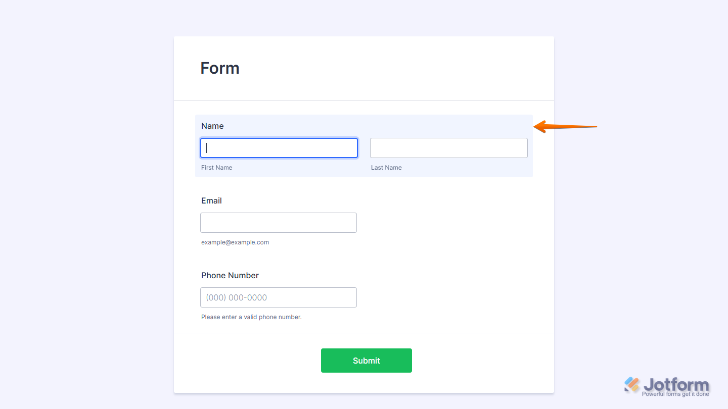 Highligh Effect Sample in Jotform