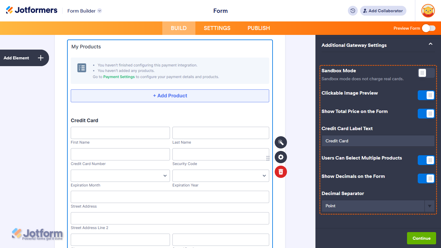 Additional Gateway Settings of the CardConnect integration settings