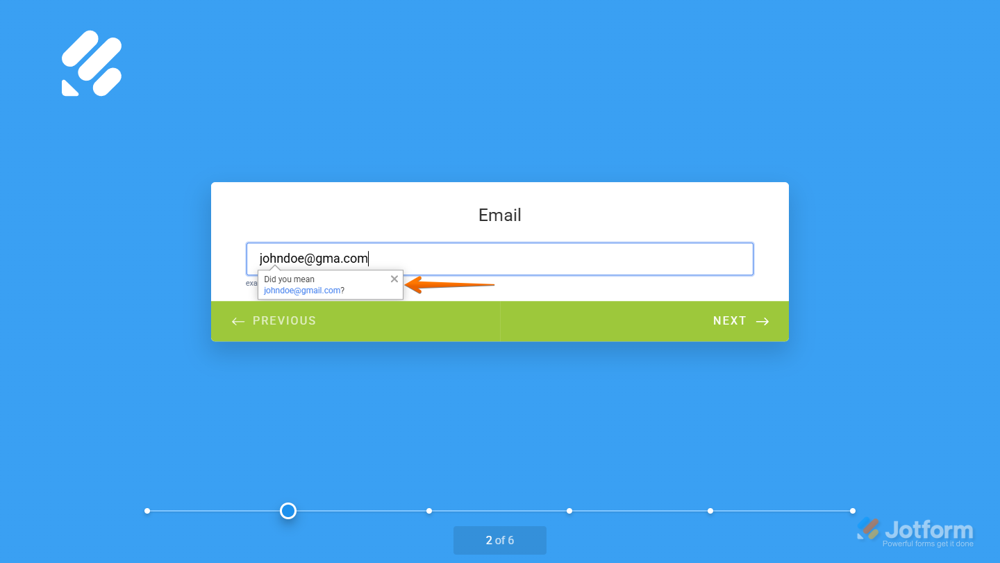 Email Suggestion in the email field of the Card Form layout