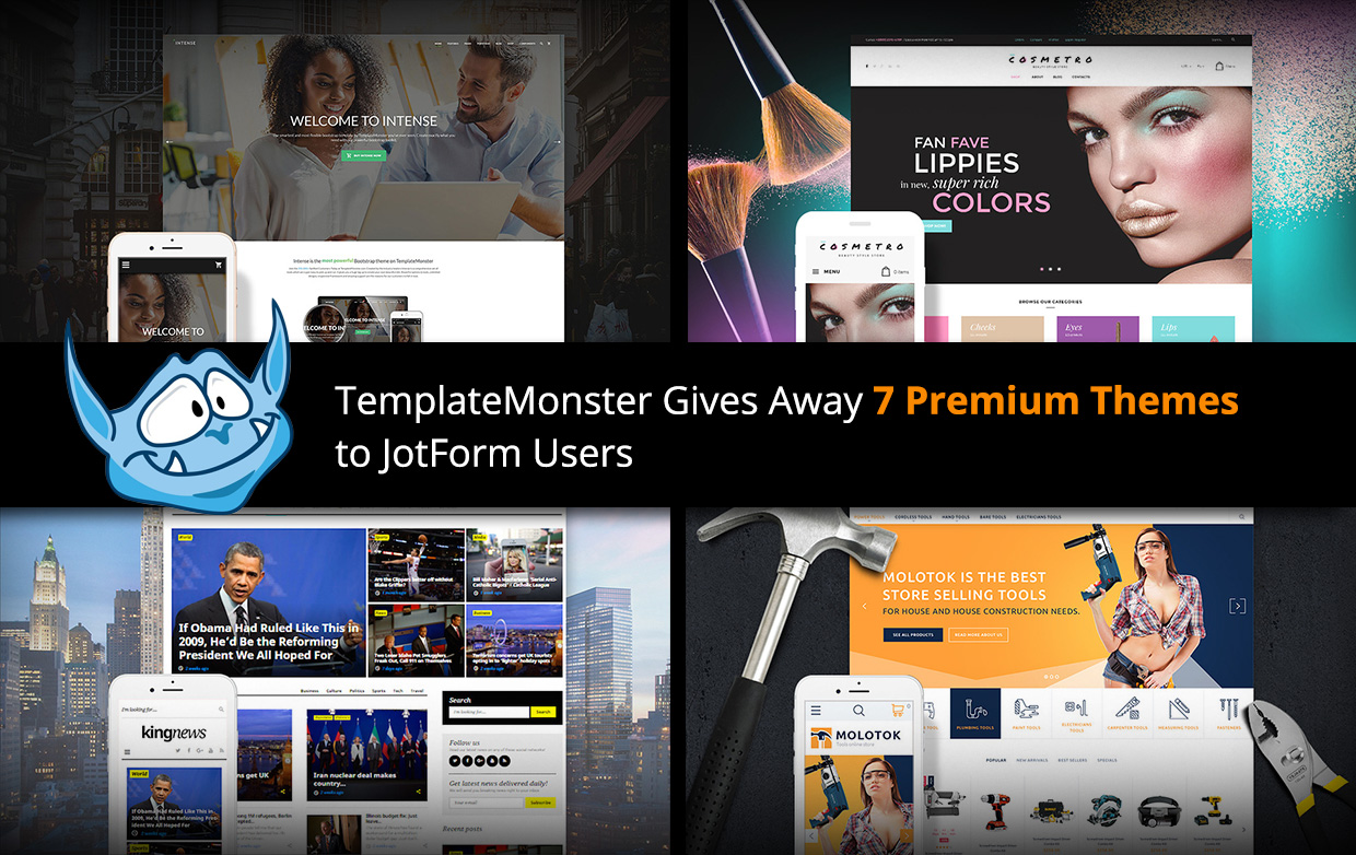 TemplateMonster is Giving Away 7 Premium Themes to Jotform Users