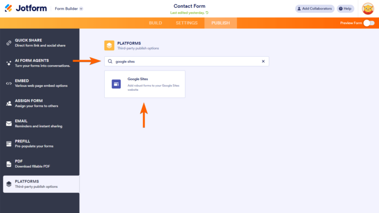 Platform Form How to Embed Your Form Into Google Sites