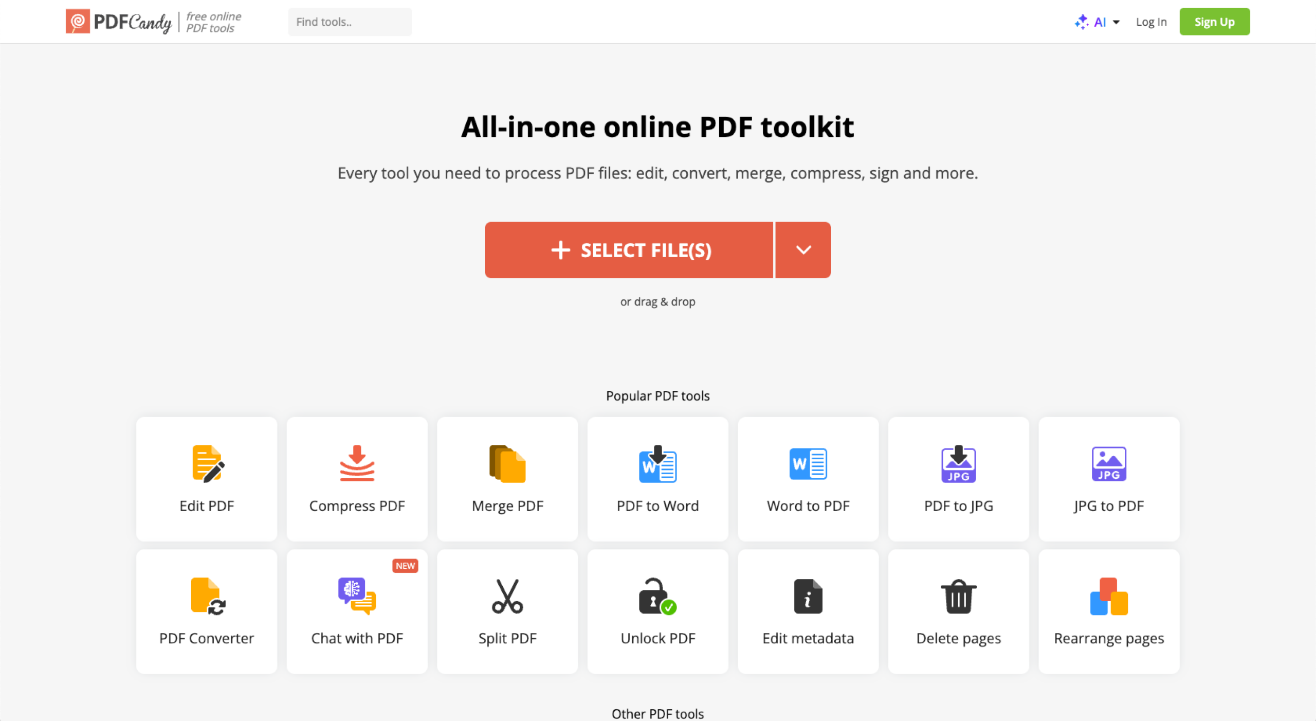 PDFCandy Landing Page