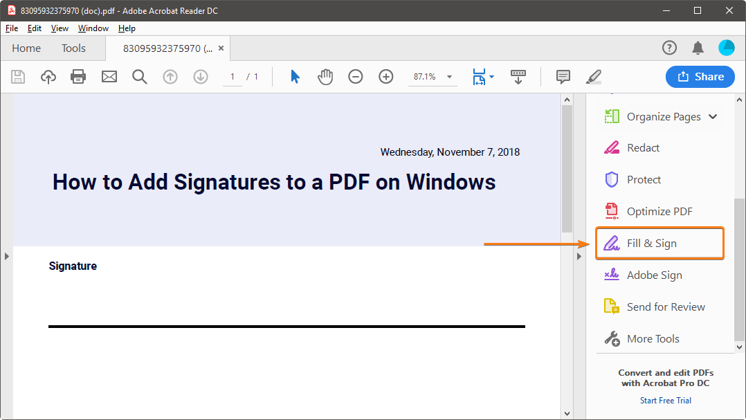 create fillable and signable pdf contract