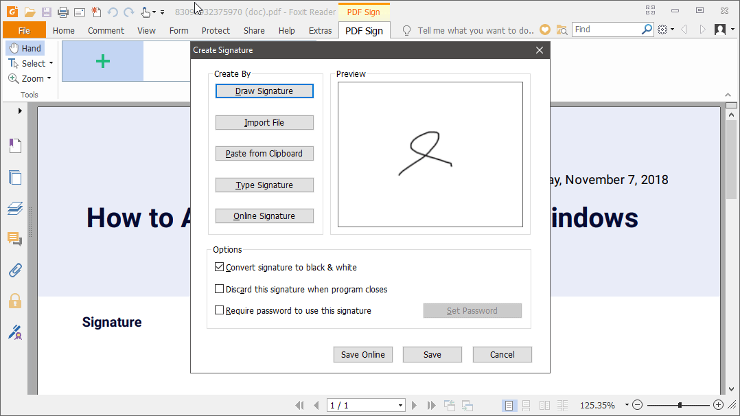 adding signature to pdf