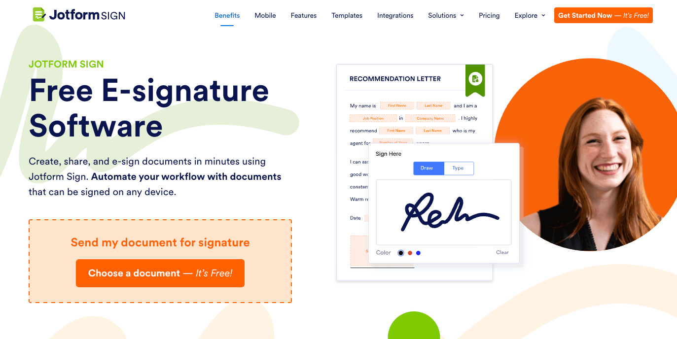 Jotform Sign Landing Page