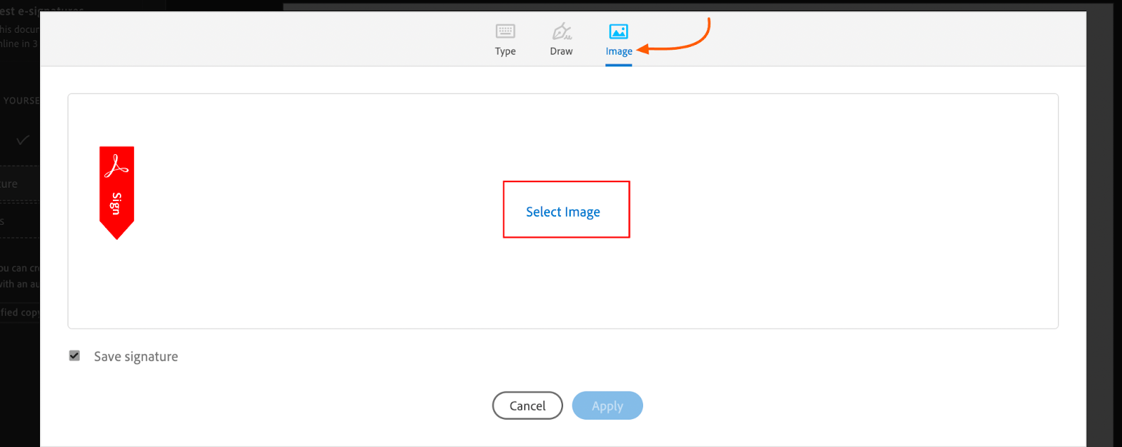Adobe Acrobat Reader Sign Field Select Image Option