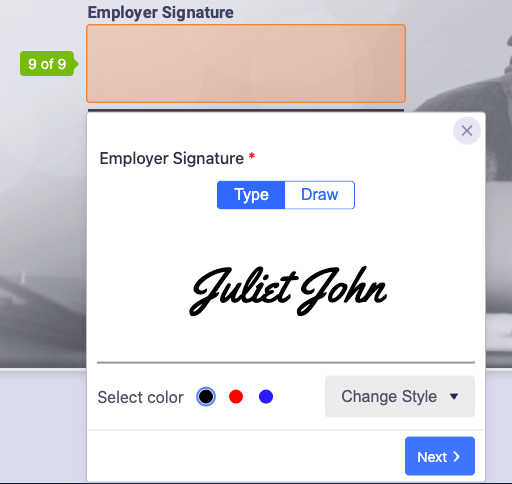 Jotform Sign Writing or Drawing a Signature