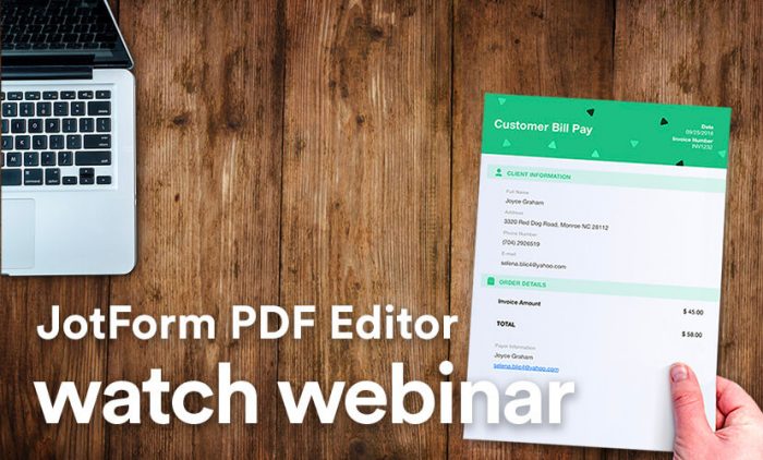Watch our webinar: Automate your workflow with Jotform PDF Editor