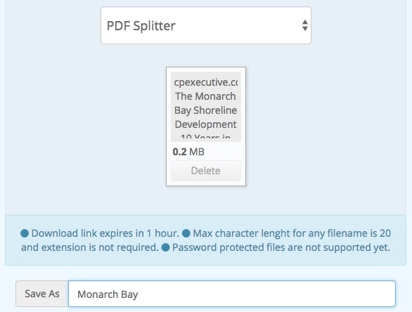 split PDF files in PDF Splitter