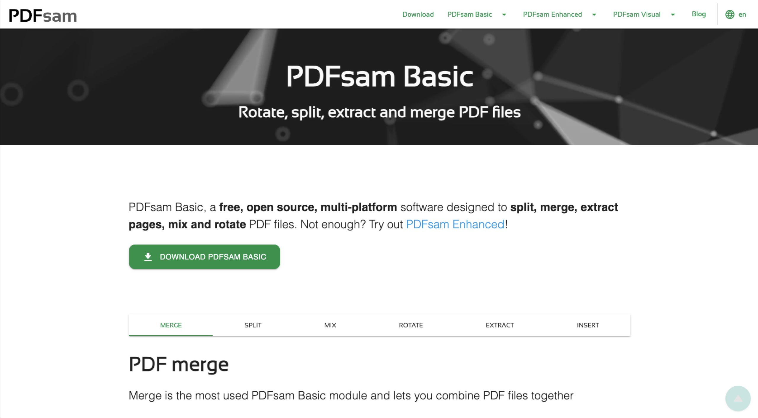 PDFsam Basic Landing Page
