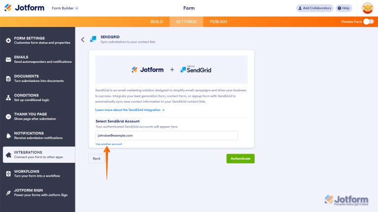 How to Integrate Your Form With SendGrid