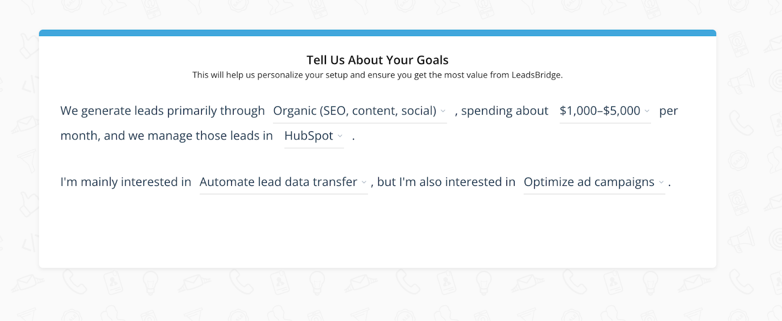 Leadsbridge Starter Questionnaire