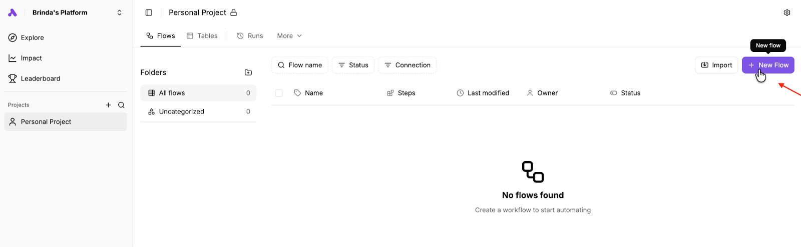 Activepieces workspace interface