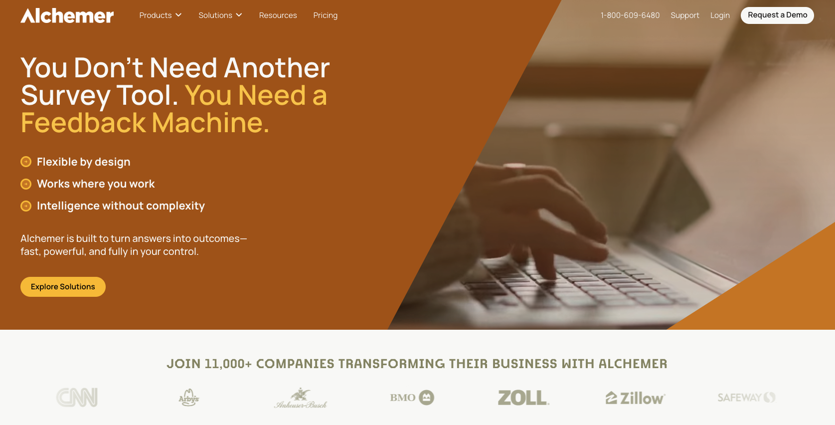 Alchemer Landing Page