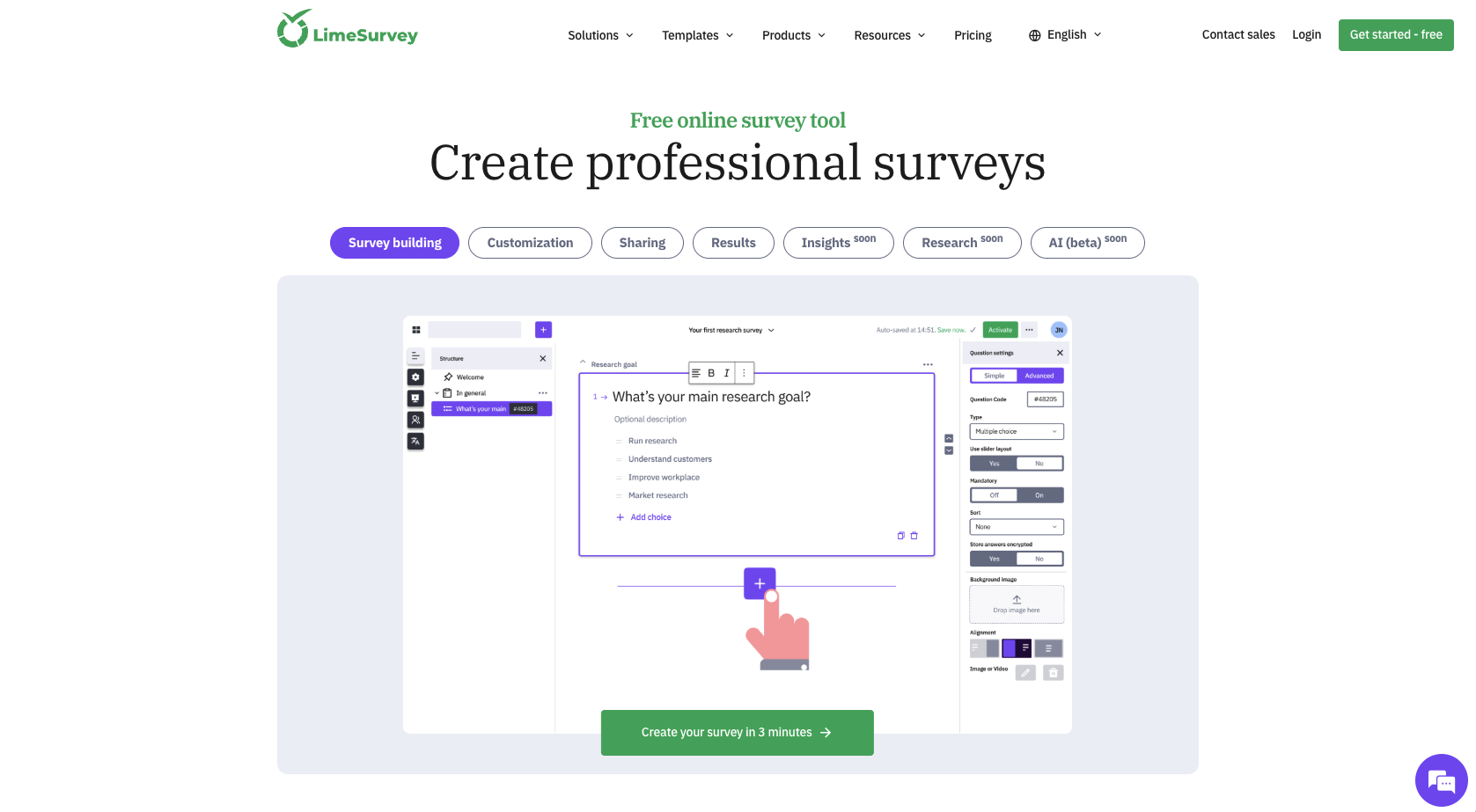 LimeSurvey Landing Page