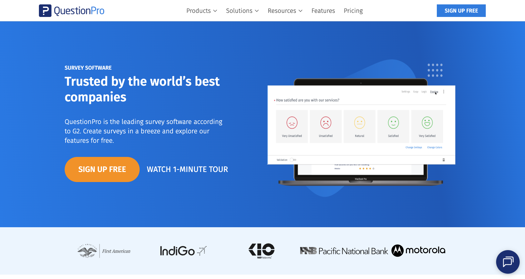 QuestionPro Landing Page
