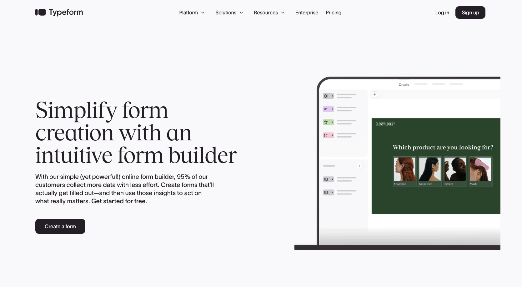 Typeform Landing Page