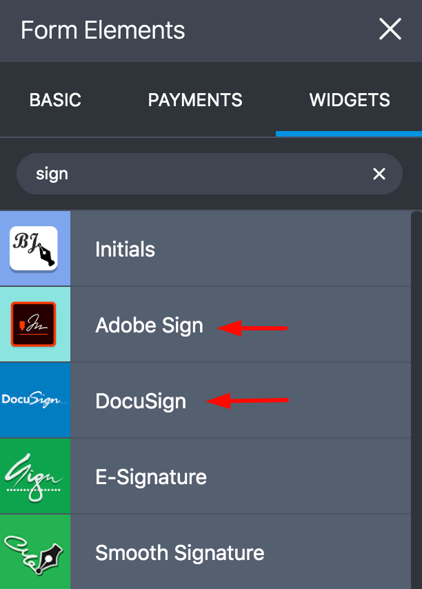DocuSign and Adobe Sign e-signature integrations