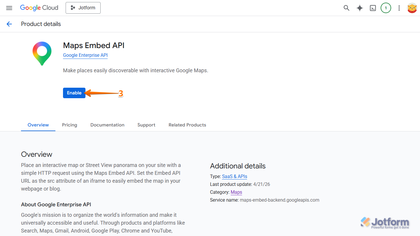 How to Get Google Maps API Key for Jotform Mapping Widgets Image-11
