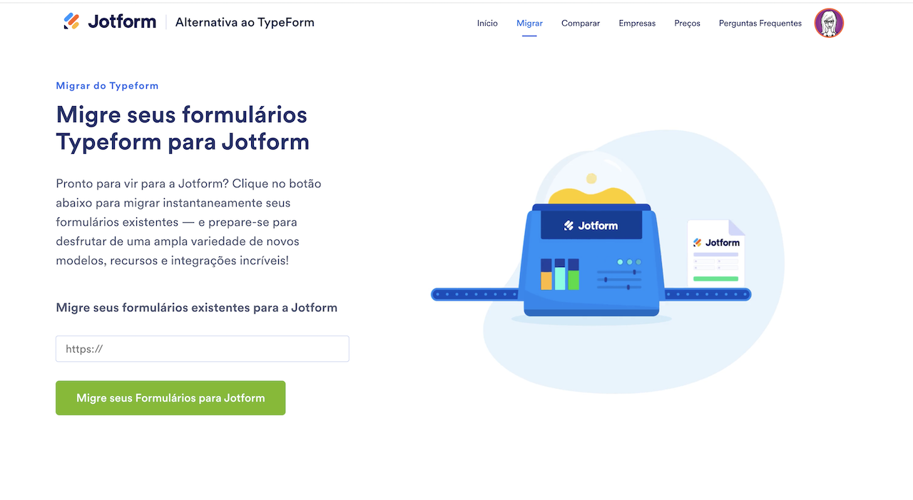 Migrar seus Formulários para Jotform