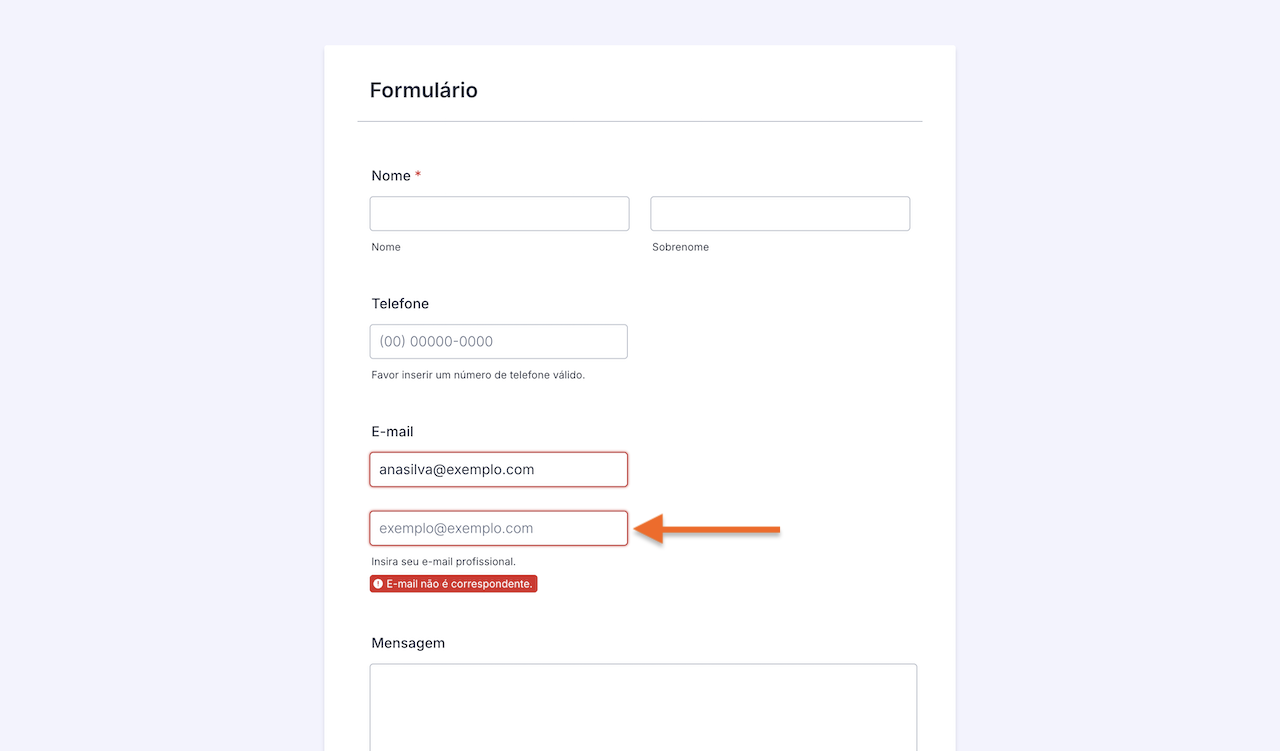 Demonstração do Formulário