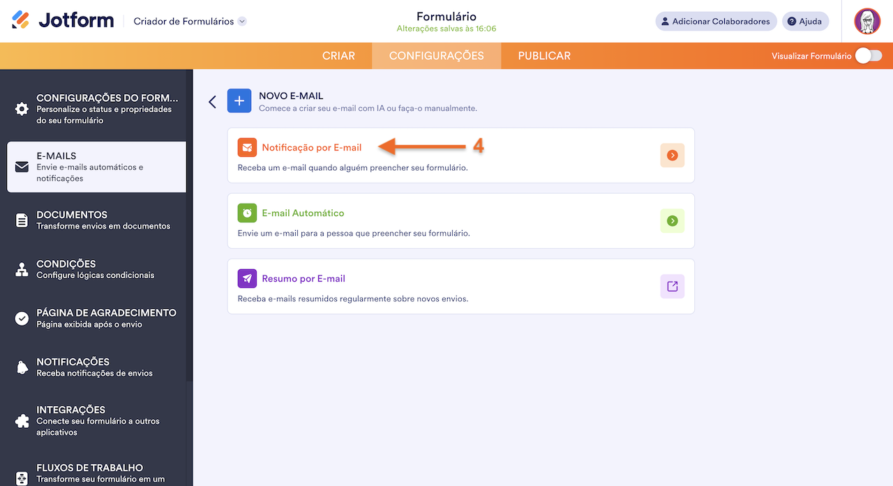 Criando Notificação por Email