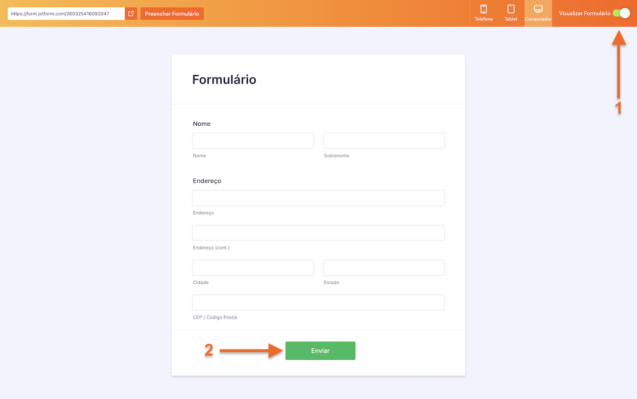 Visualizando o Formulário